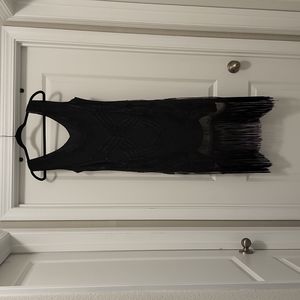 Black embroidery dress